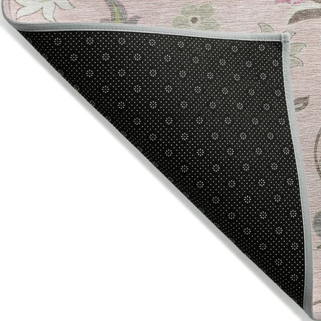 LOOMLAN Rugs Aveline Pink Washable Indoor-Outdoor Rug