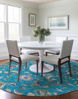 LOOMLAN Rugs Aveline Teal Washable Indoor-Outdoor Rug
