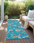 LOOMLAN Rugs Aveline Teal Washable Indoor-Outdoor Rug