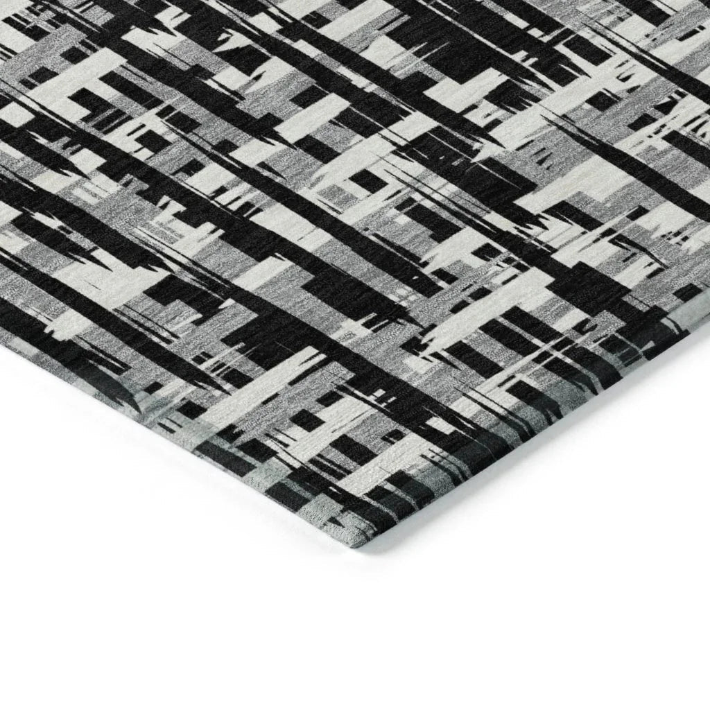LOOMLAN Rugs Ayani Black Washable Indoor-Outdoor Rug