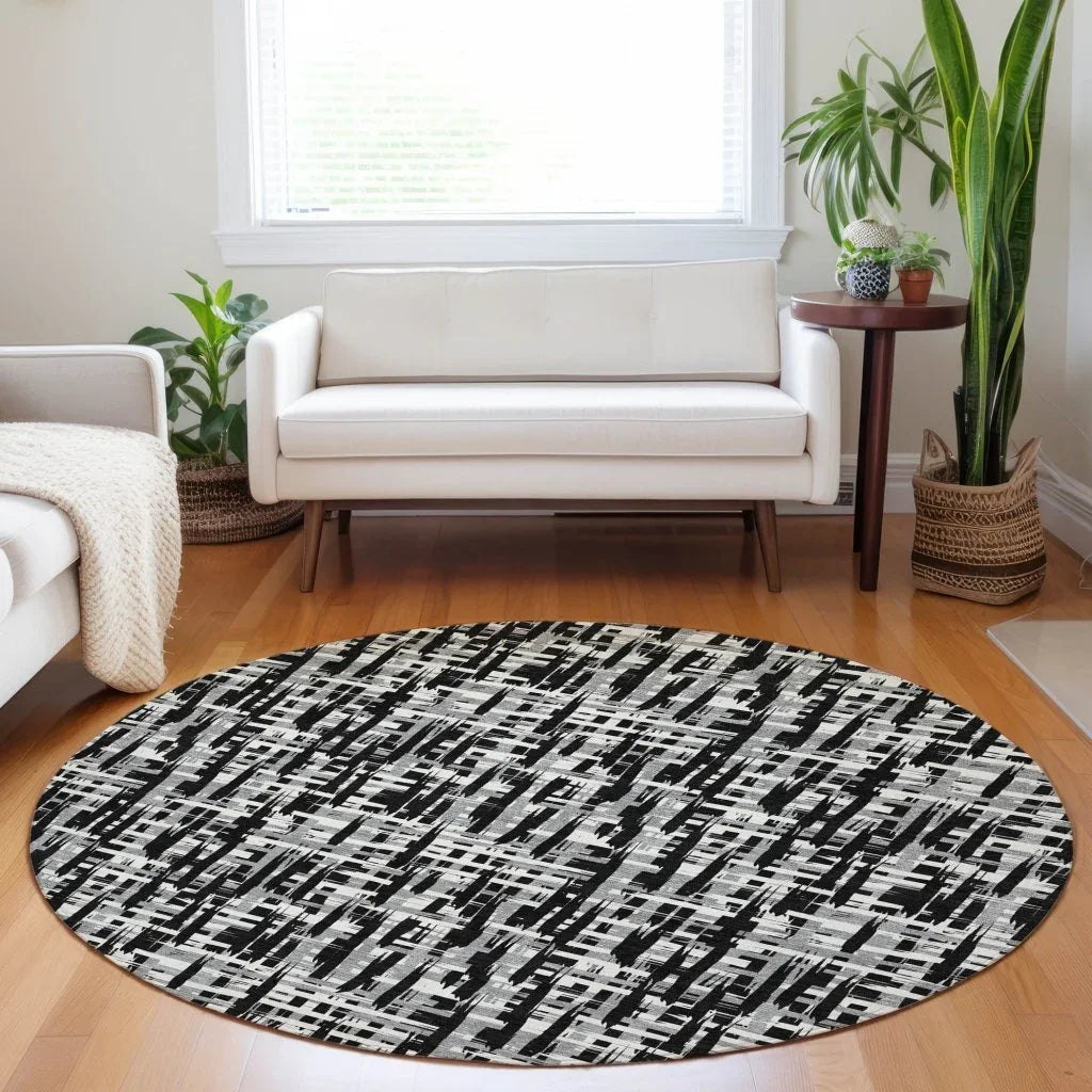 LOOMLAN Rugs Ayani Black Washable Indoor-Outdoor Rug