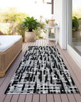 LOOMLAN Rugs Ayani Black Washable Indoor-Outdoor Rug