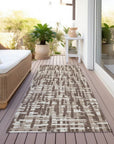 LOOMLAN Rugs Ayani Brown Washable Indoor-Outdoor Rug