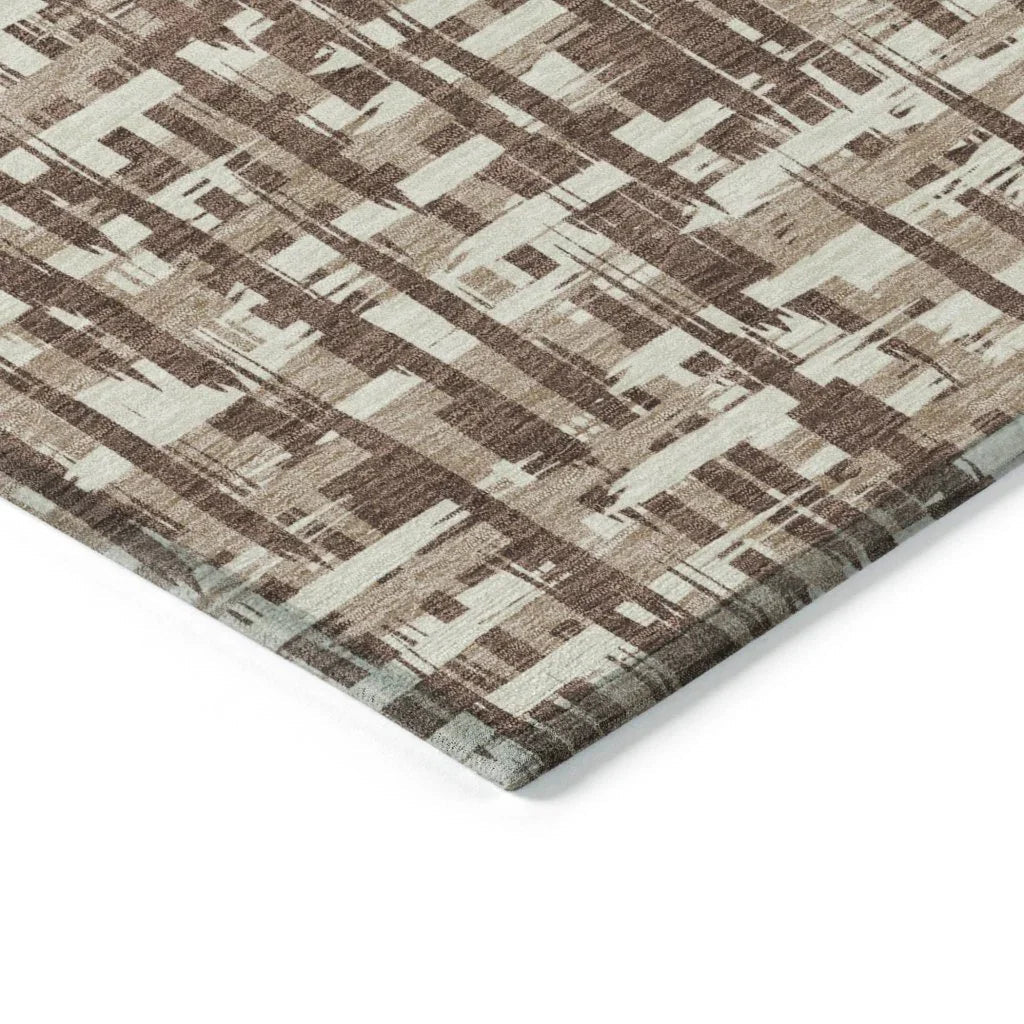 LOOMLAN Rugs Ayani Brown Washable Indoor-Outdoor Rug
