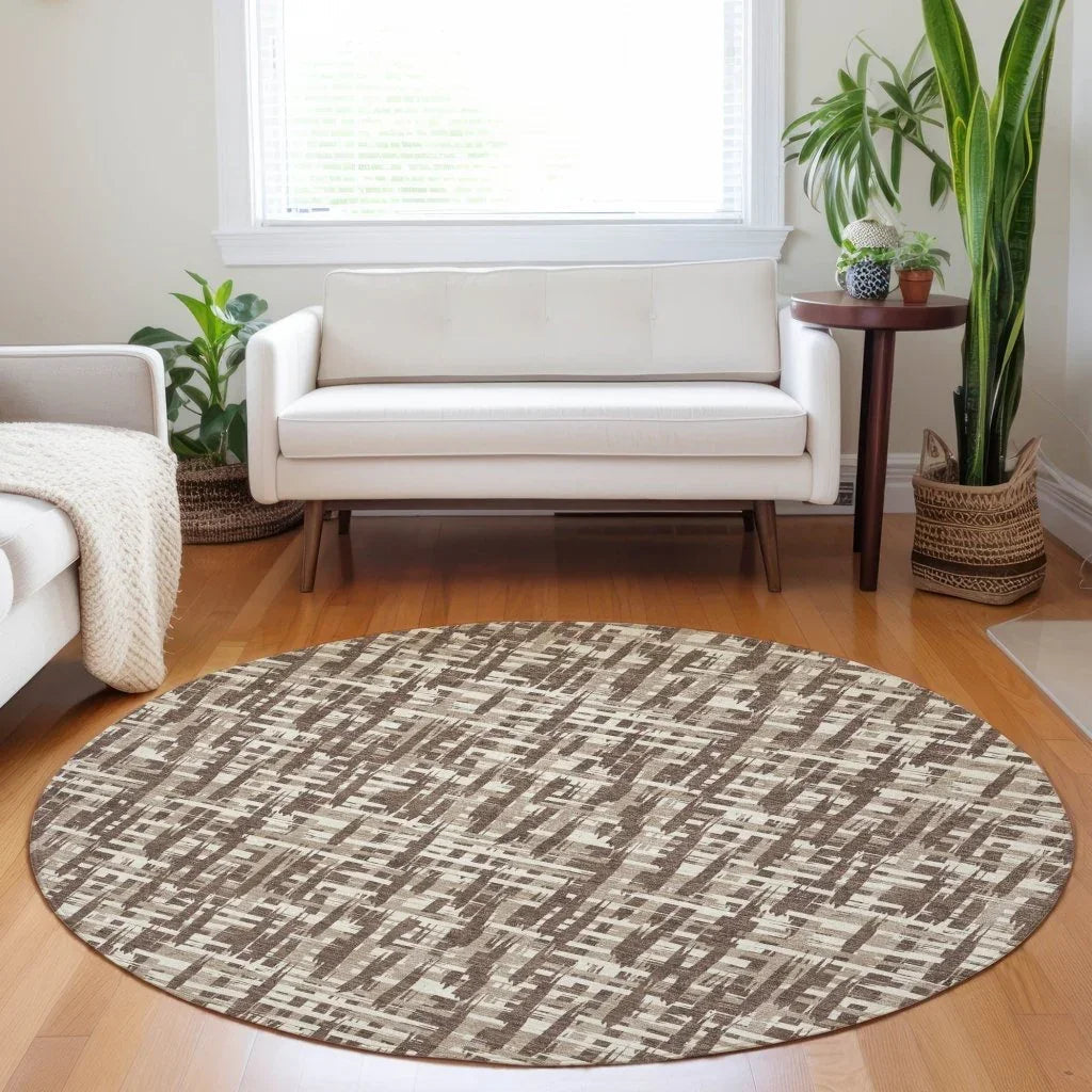 LOOMLAN Rugs Ayani Brown Washable Indoor-Outdoor Rug