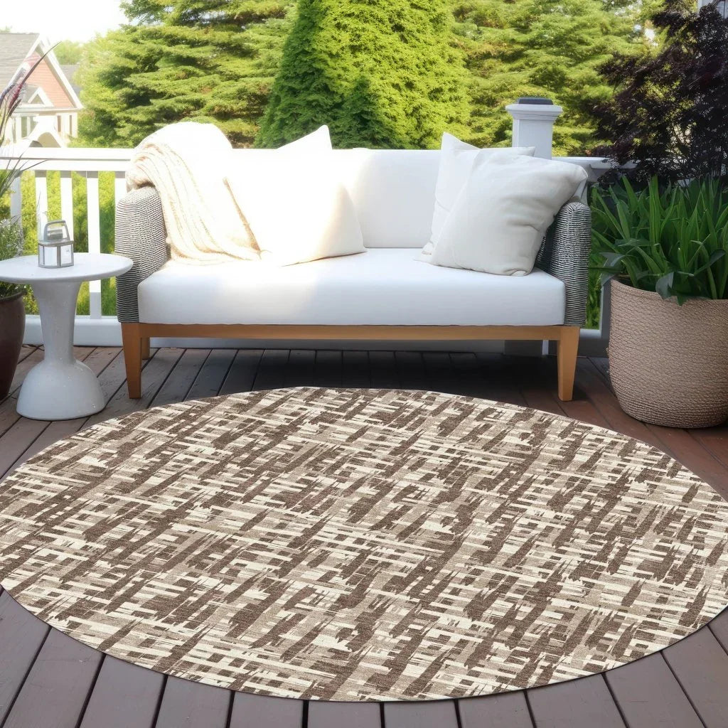 LOOMLAN Rugs Ayani Brown Washable Indoor-Outdoor Rug