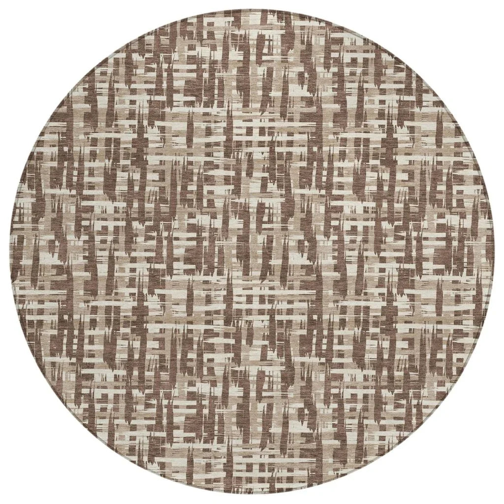 LOOMLAN Rugs Ayani Brown Washable Indoor-Outdoor Rug