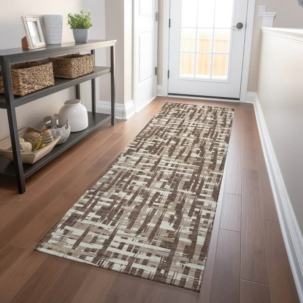 LOOMLAN Rugs Ayani Brown Washable Indoor-Outdoor Rug