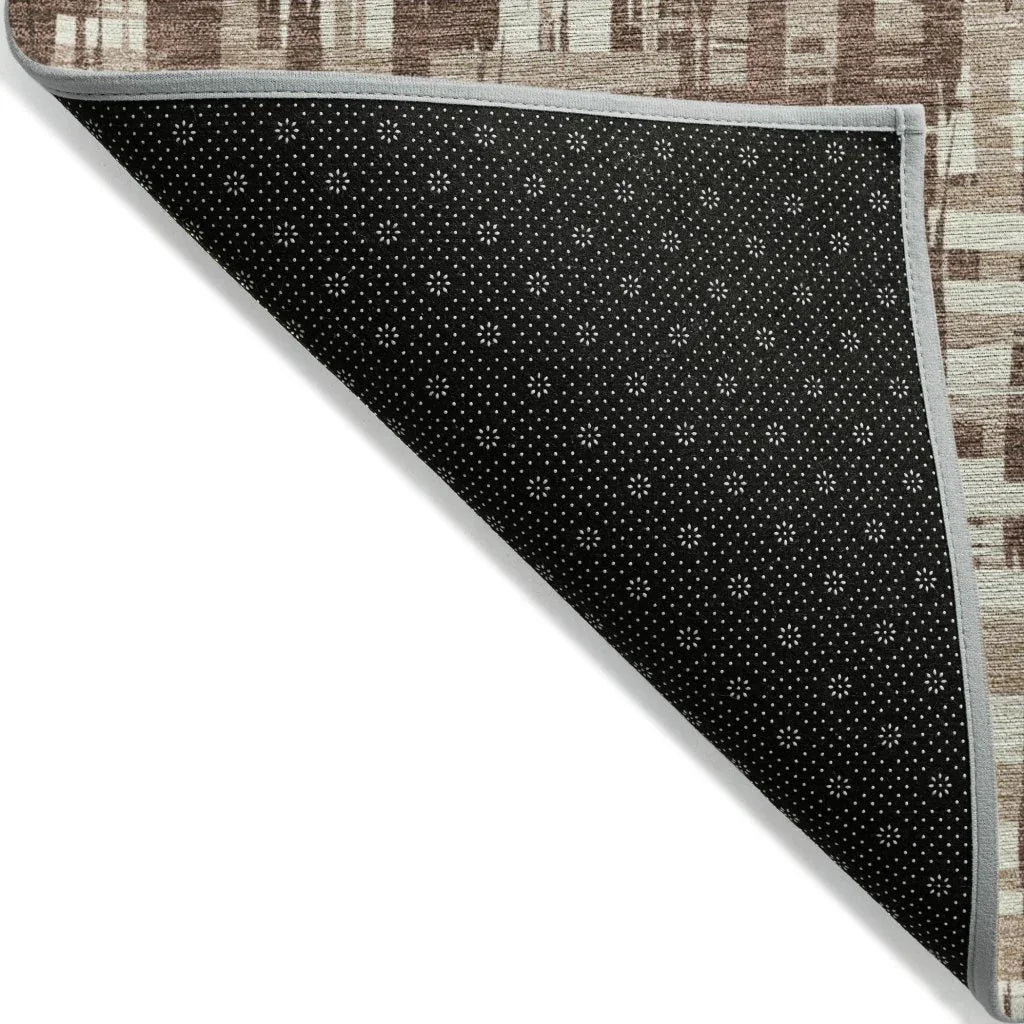 LOOMLAN Rugs Ayani Brown Washable Indoor-Outdoor Rug