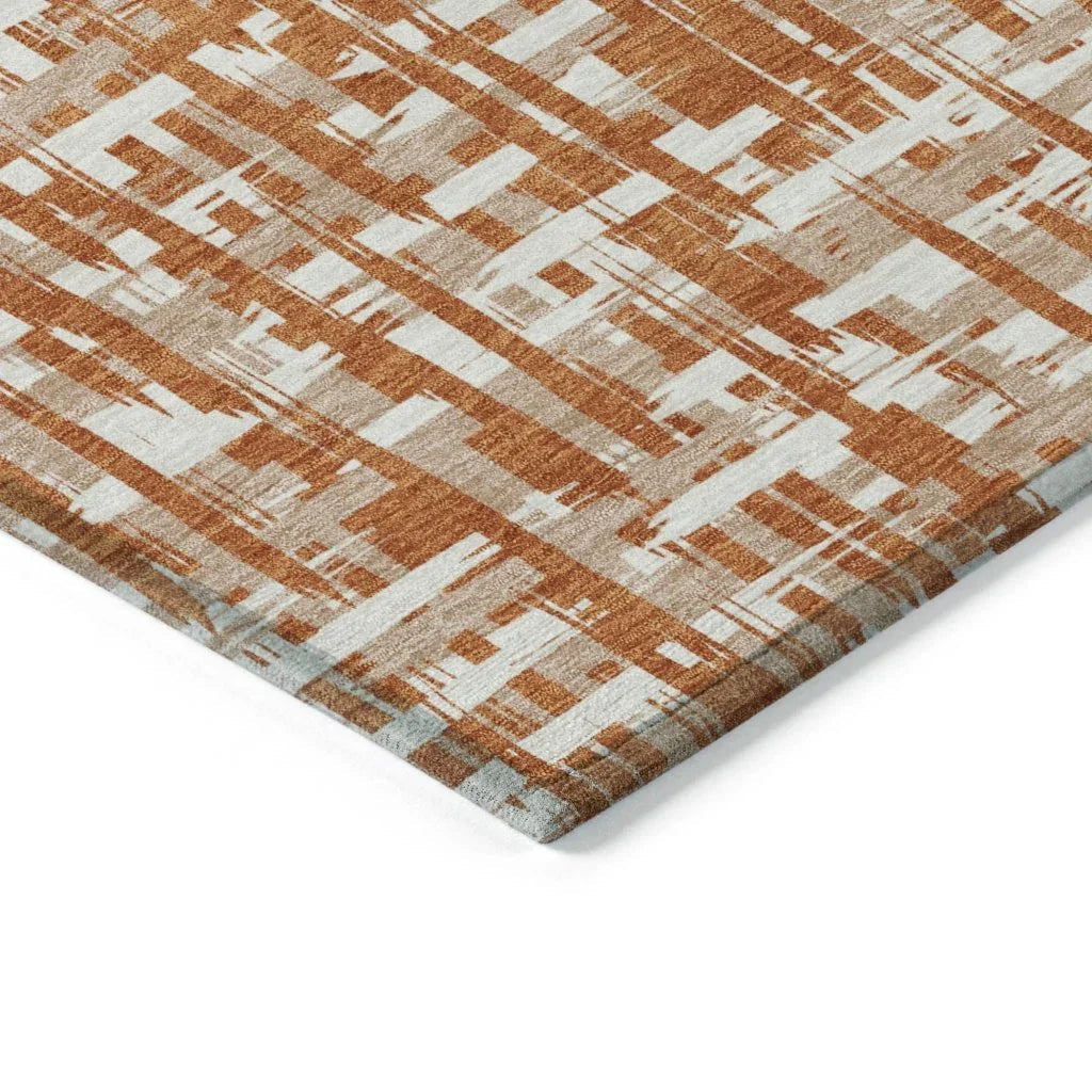 LOOMLAN Rugs Ayani Orange Washable Indoor-Outdoor Rug