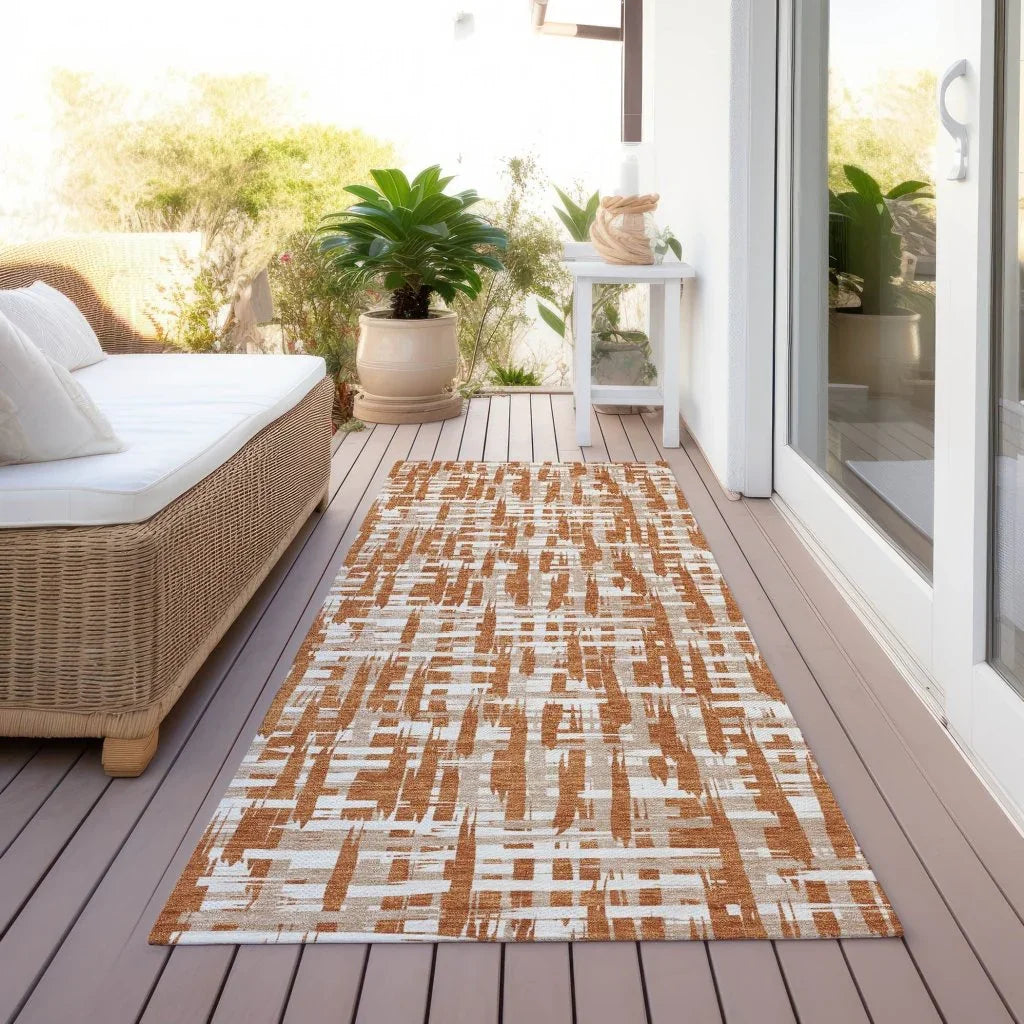 LOOMLAN Rugs Ayani Orange Washable Indoor-Outdoor Rug