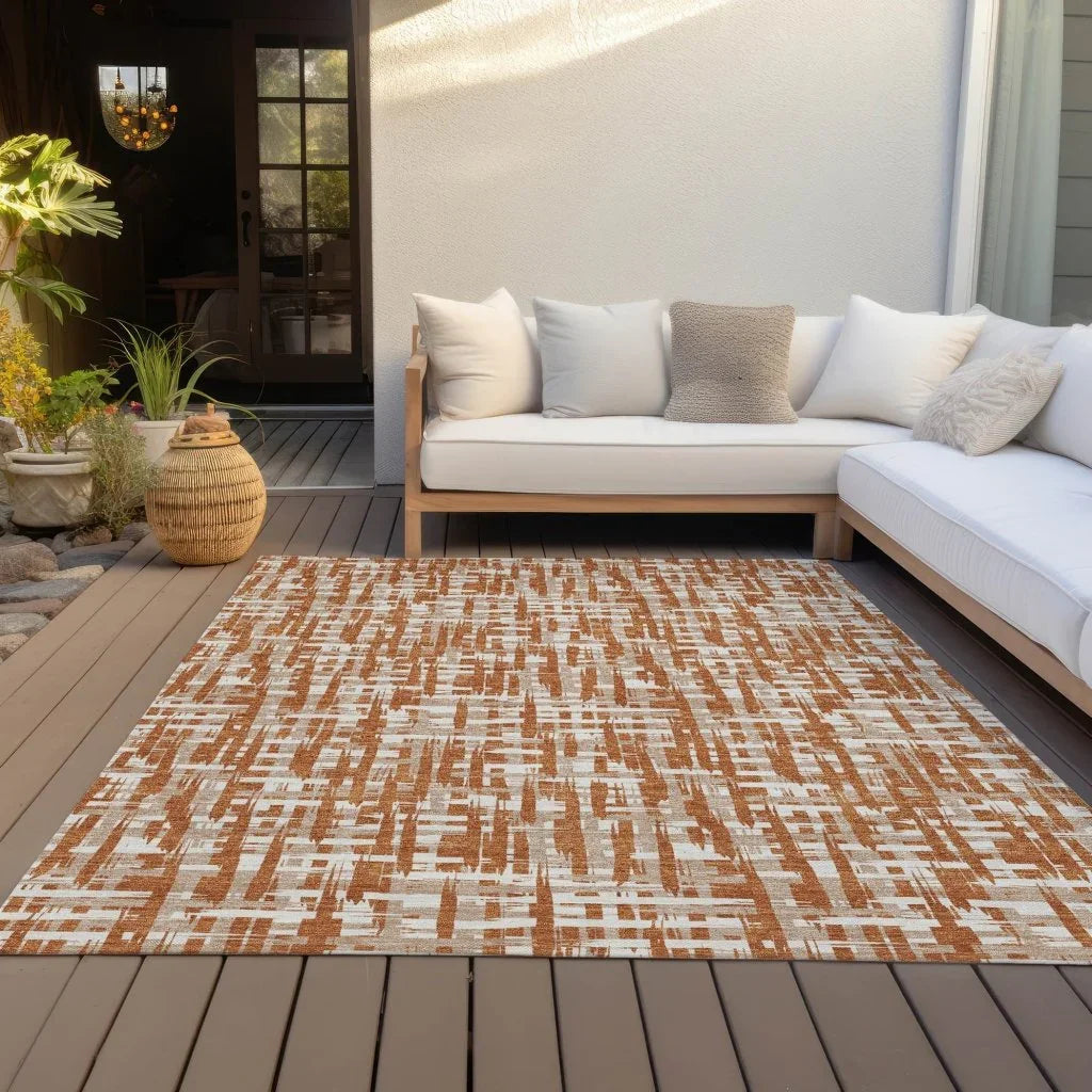 LOOMLAN Rugs Ayani Orange Washable Indoor-Outdoor Rug