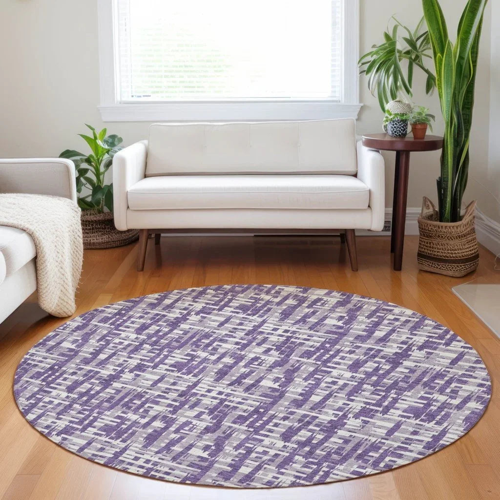 LOOMLAN Rugs Ayani Purple Washable Indoor-Outdoor Rug