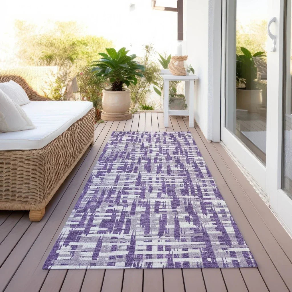 LOOMLAN Rugs Ayani Purple Washable Indoor-Outdoor Rug
