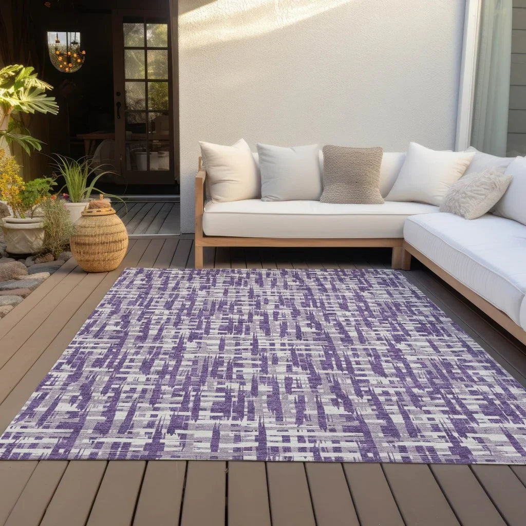 LOOMLAN Rugs Ayani Purple Washable Indoor-Outdoor Rug