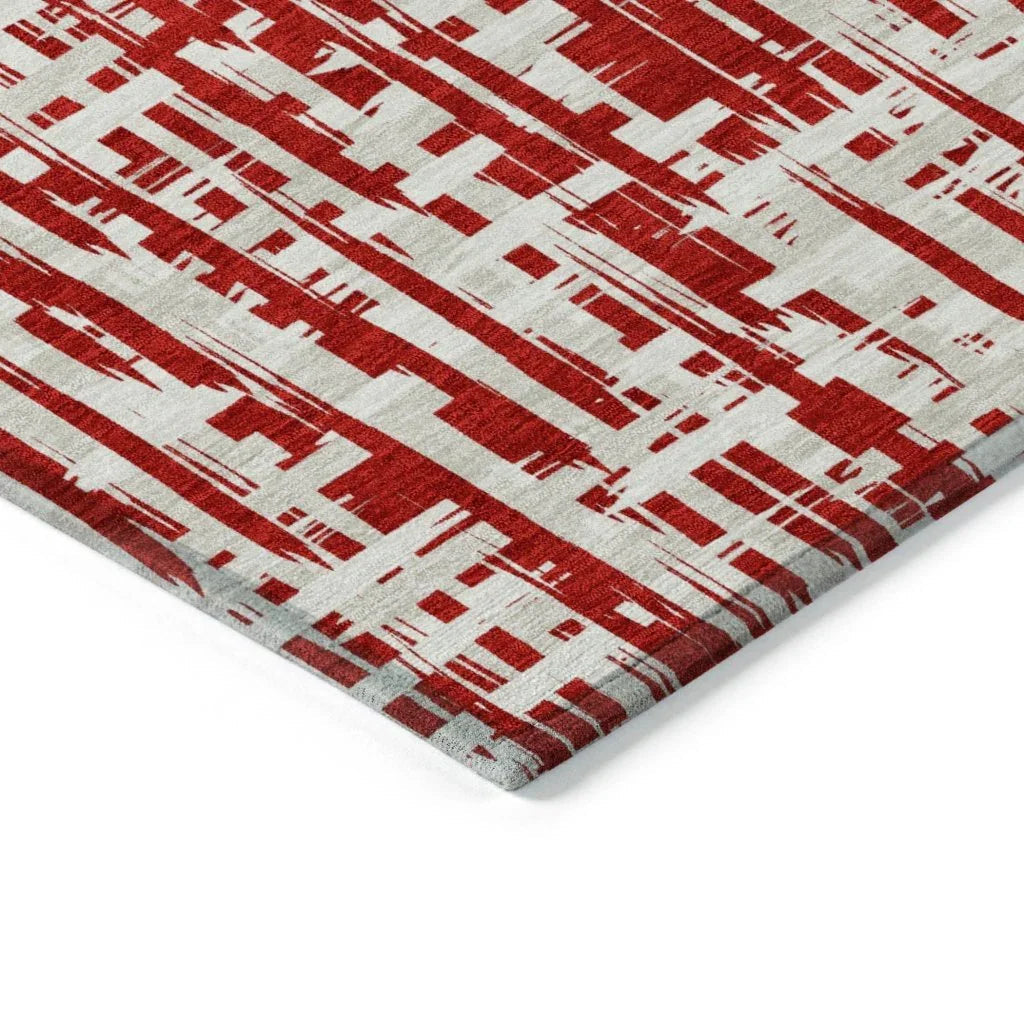 LOOMLAN Rugs Ayani Red Washable Indoor-Outdoor Rug