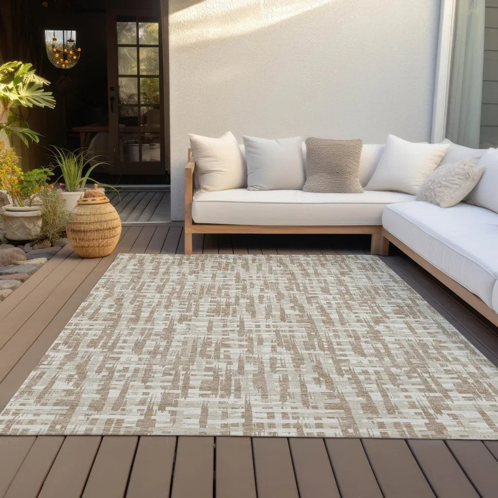 LOOMLAN Rugs Ayani Tan Washable Indoor-Outdoor Rug