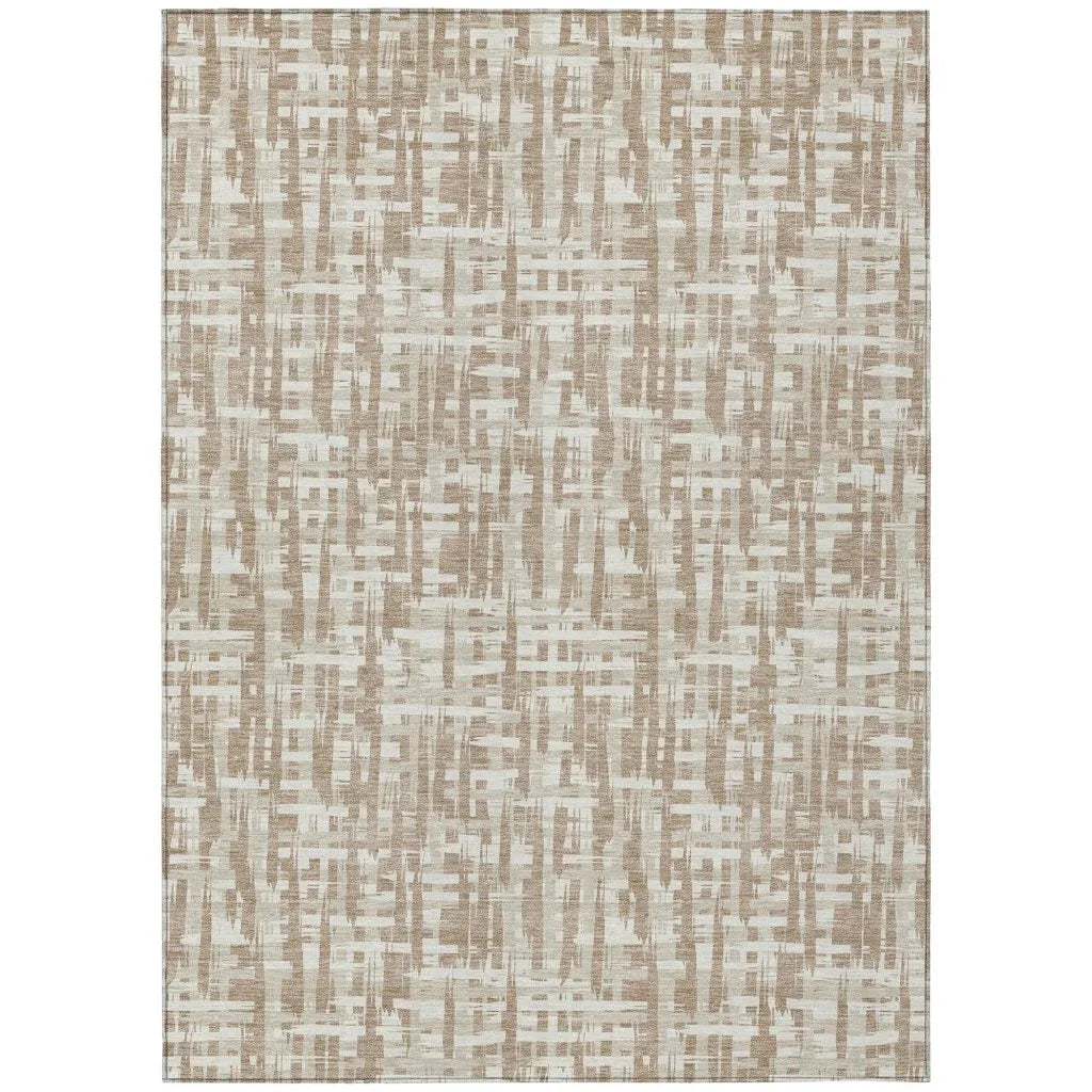 LOOMLAN Rugs Ayani Tan Washable Indoor-Outdoor Rug