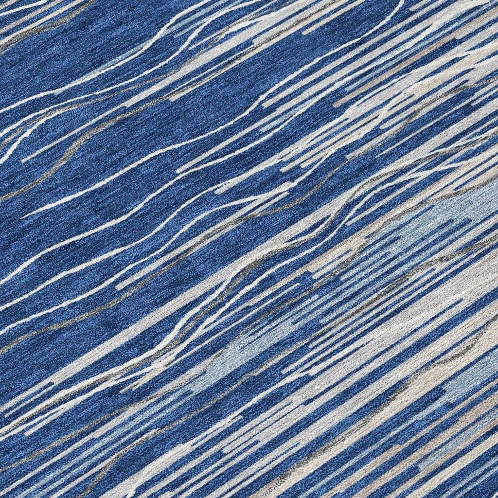 LOOMLAN Rugs Ayra Blue Washable Indoor-Outdoor Rug