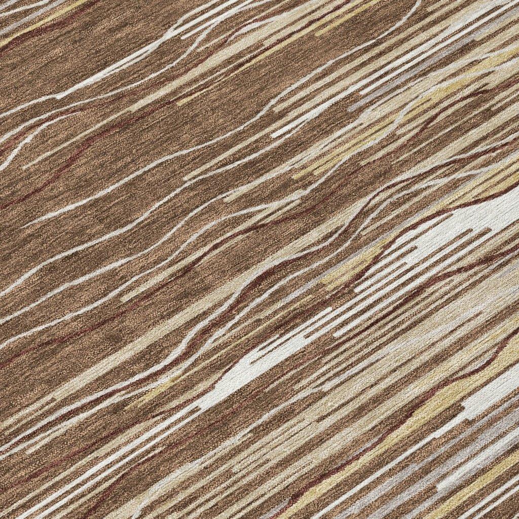 LOOMLAN Rugs Ayra Brown Washable Indoor-Outdoor Rug
