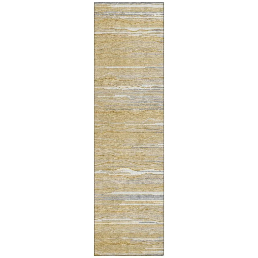 LOOMLAN Rugs Ayra Gold Washable Indoor-Outdoor Rug