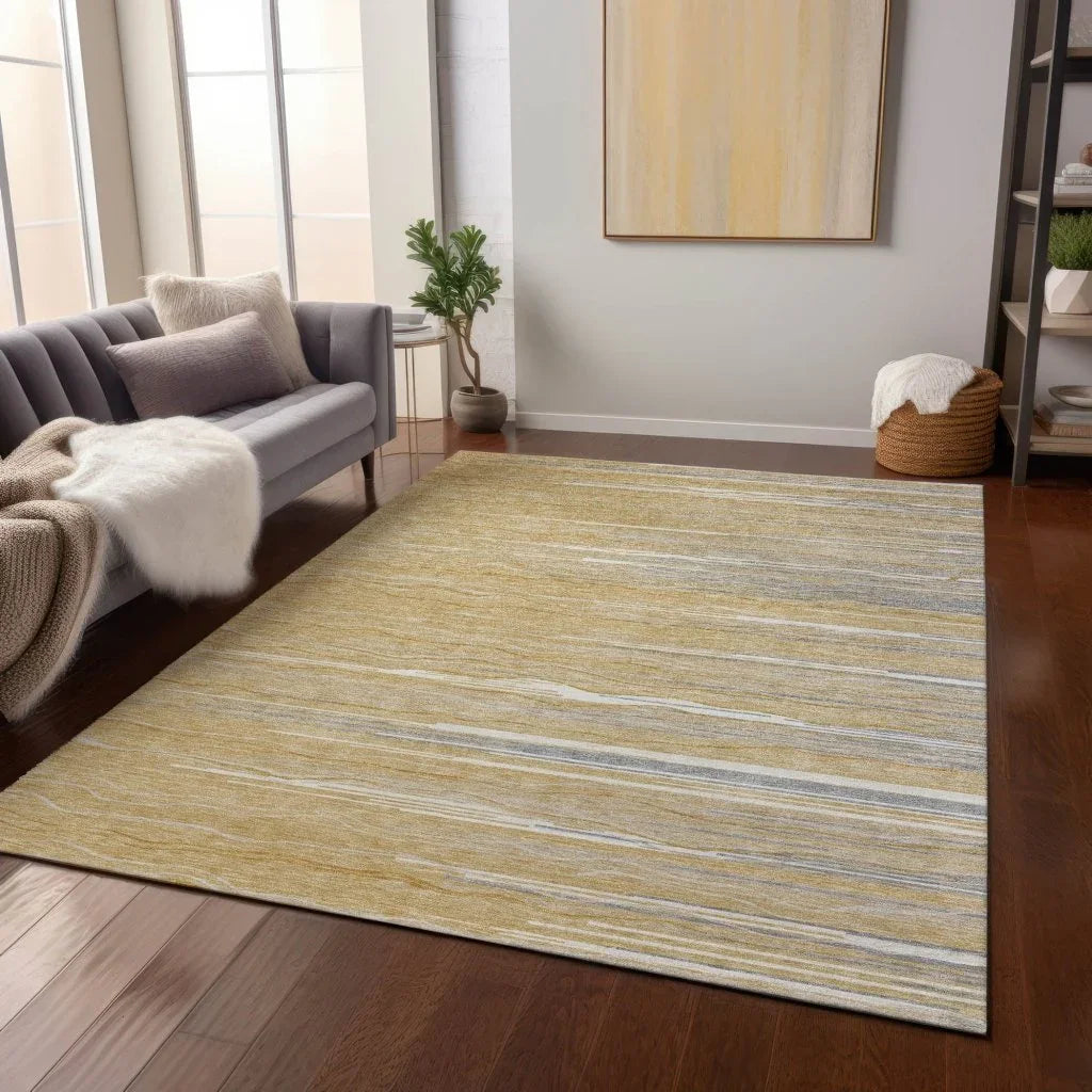 LOOMLAN Rugs Ayra Gold Washable Indoor-Outdoor Rug
