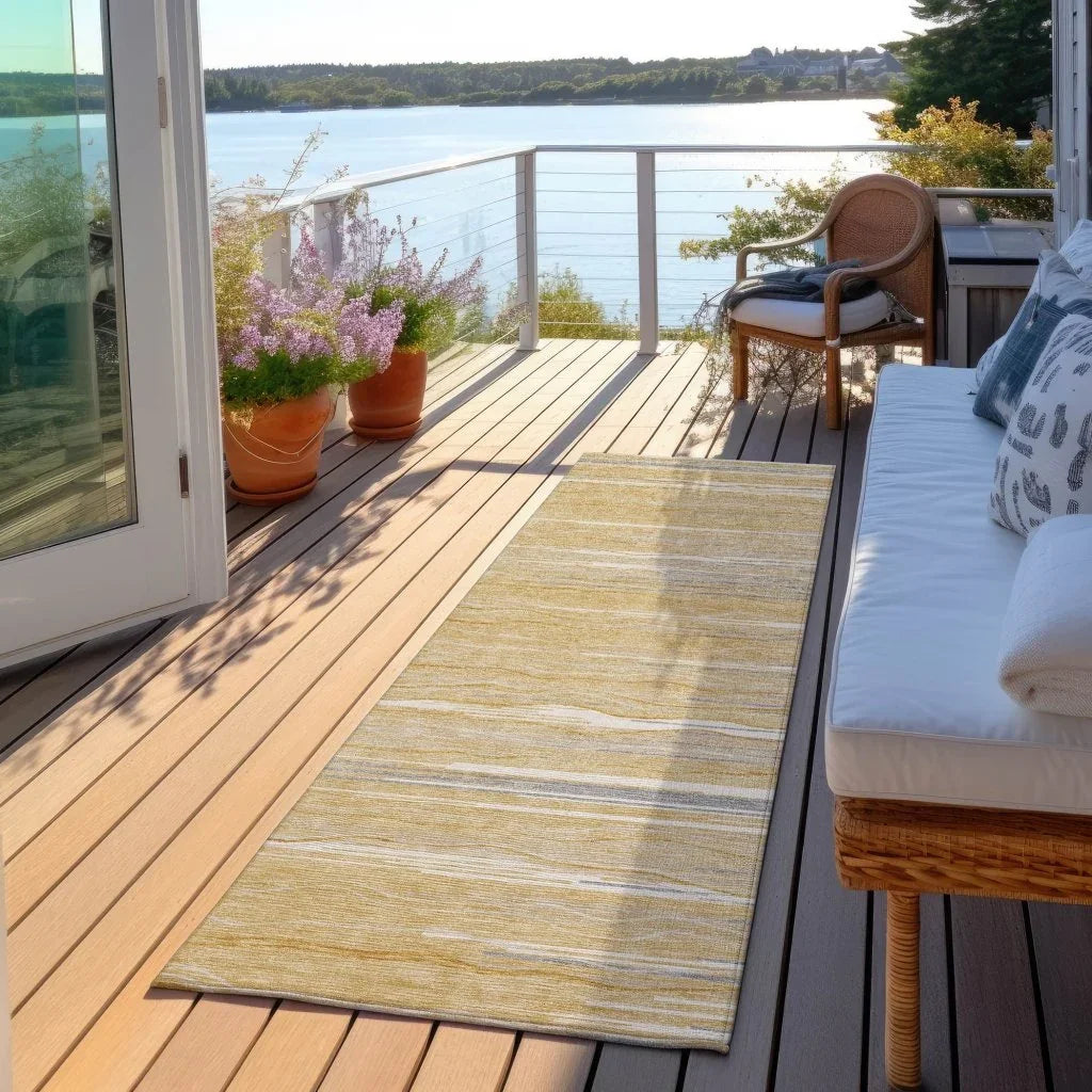 LOOMLAN Rugs Ayra Gold Washable Indoor-Outdoor Rug