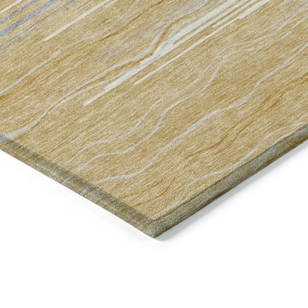 LOOMLAN Rugs Ayra Gold Washable Indoor-Outdoor Rug