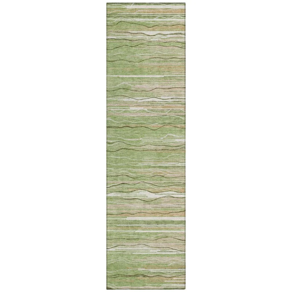 LOOMLAN Rugs Ayra Green Washable Indoor-Outdoor Rug