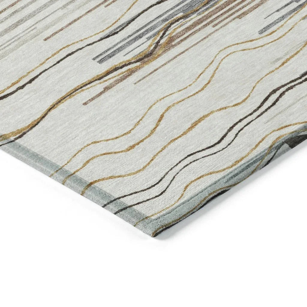 LOOMLAN Rugs Ayra Ivory Washable Indoor-Outdoor Rug