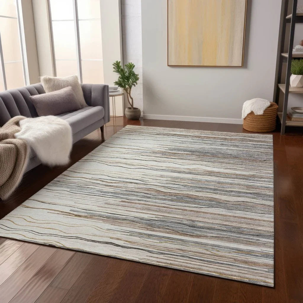 LOOMLAN Rugs Ayra Ivory Washable Indoor-Outdoor Rug