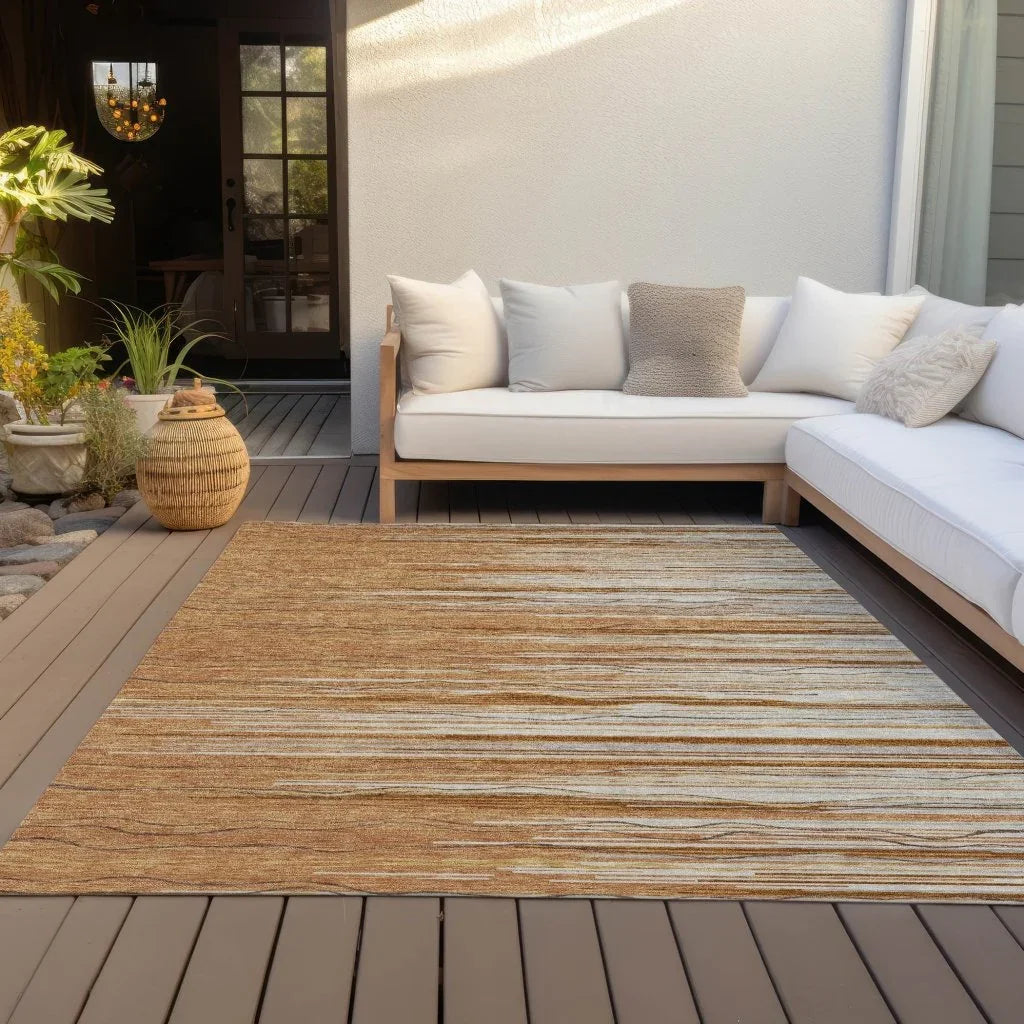 LOOMLAN Rugs Ayra Orange Washable Indoor-Outdoor Rug