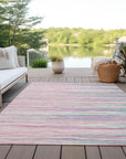 LOOMLAN Rugs Ayra Pink Washable Indoor-Outdoor Rug