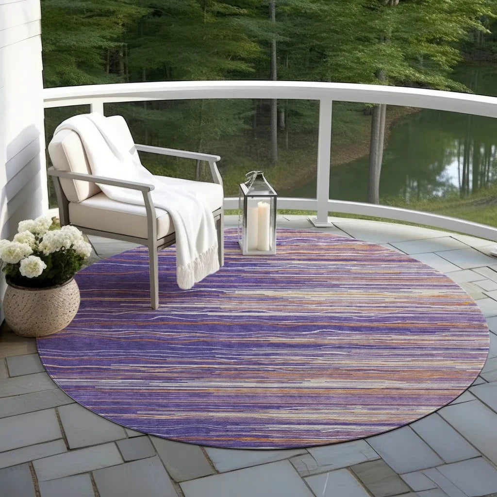 LOOMLAN Rugs Ayra Purple Washable Indoor-Outdoor Rug