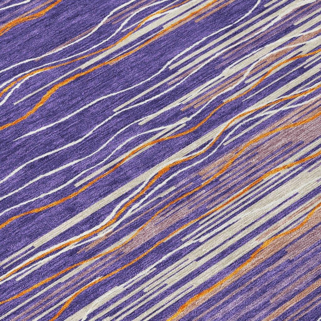 LOOMLAN Rugs Ayra Purple Washable Indoor-Outdoor Rug