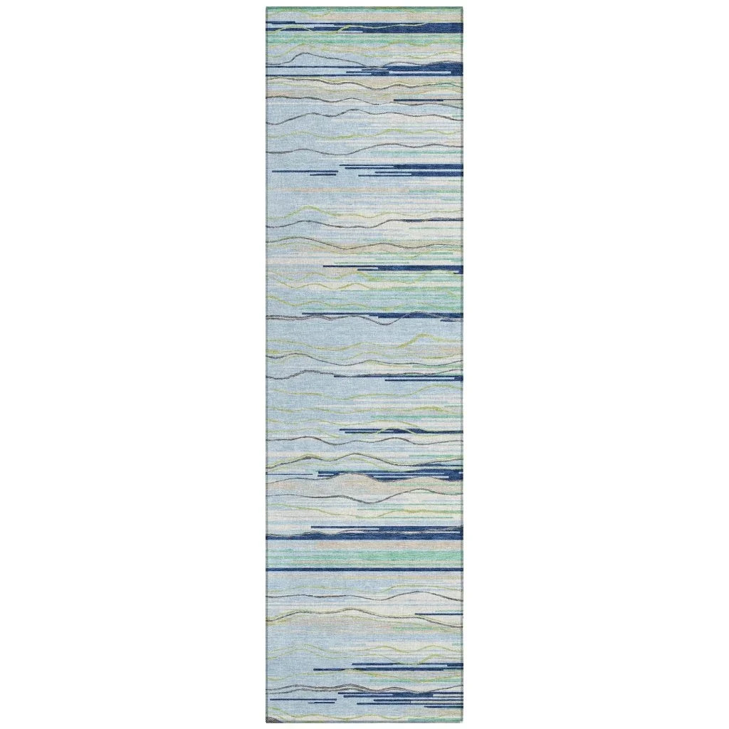 LOOMLAN Rugs Ayra Sky Washable Indoor-Outdoor Rug