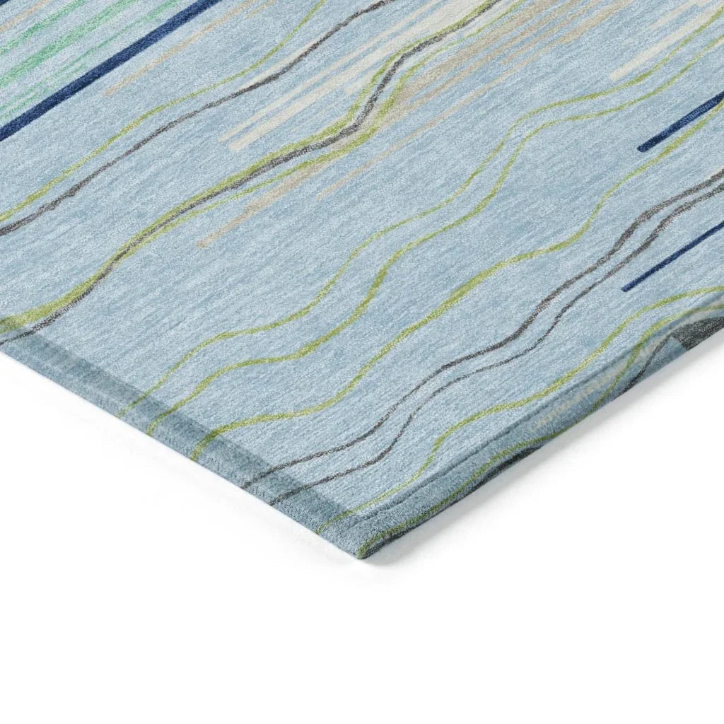 LOOMLAN Rugs Ayra Sky Washable Indoor-Outdoor Rug