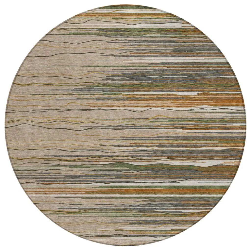 LOOMLAN Rugs Ayra Taupe Washable Indoor-Outdoor Rug