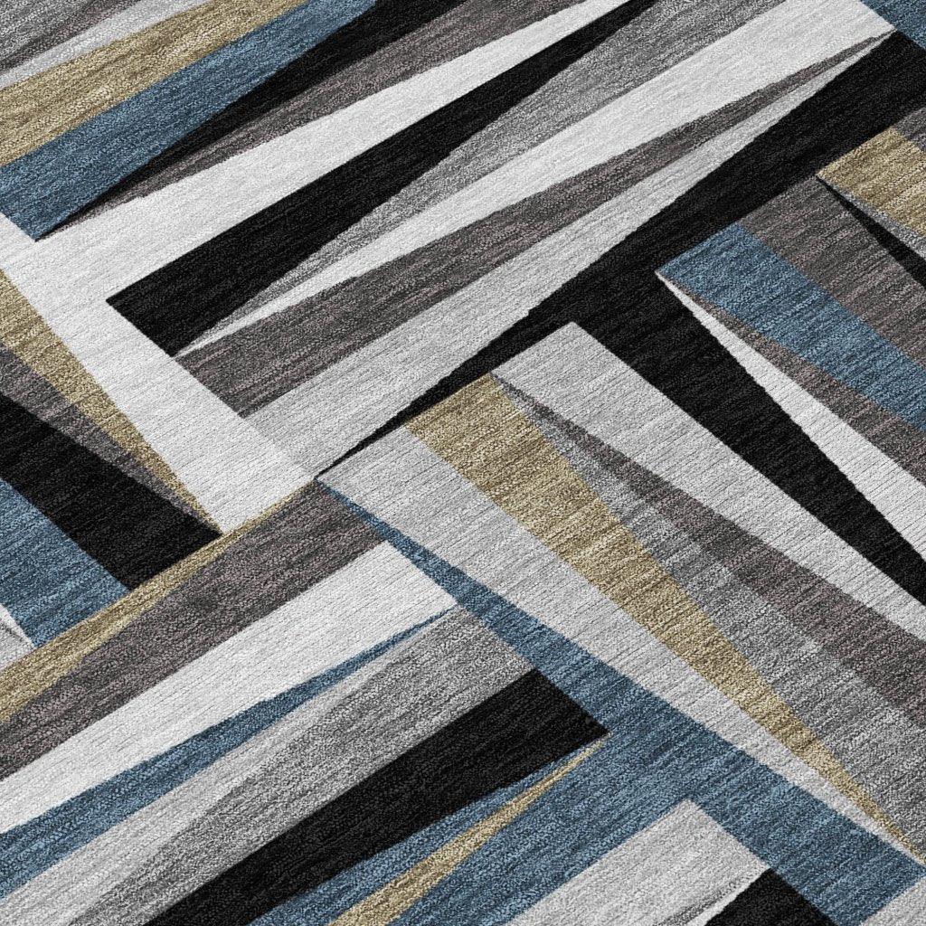 LOOMLAN Rugs Azura Black Washable Indoor-Outdoor Rug