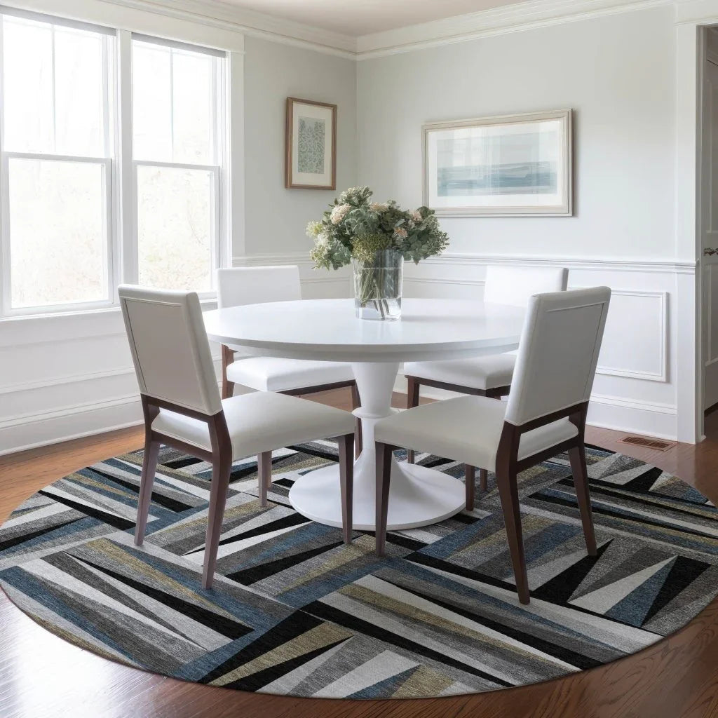 LOOMLAN Rugs Azura Black Washable Indoor-Outdoor Rug