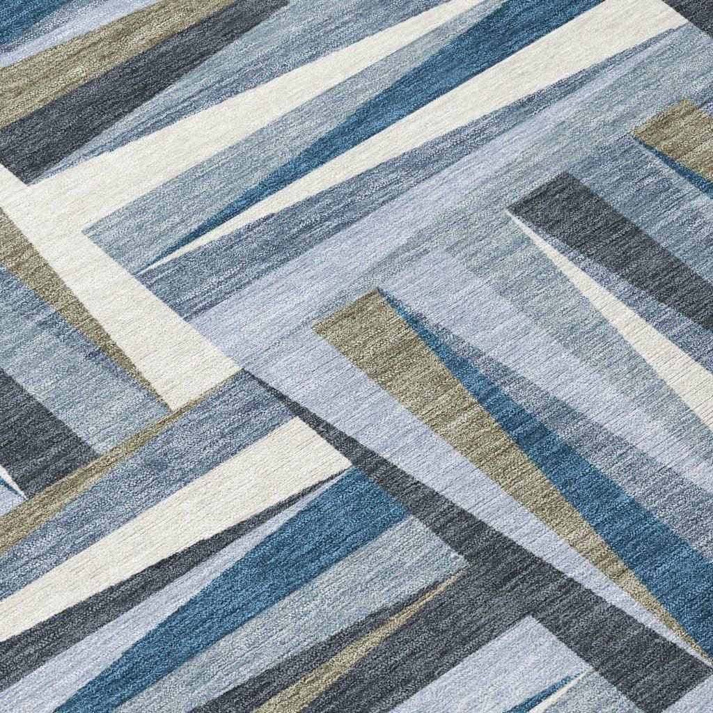 LOOMLAN Rugs Azura Blue Washable Indoor-Outdoor Rug