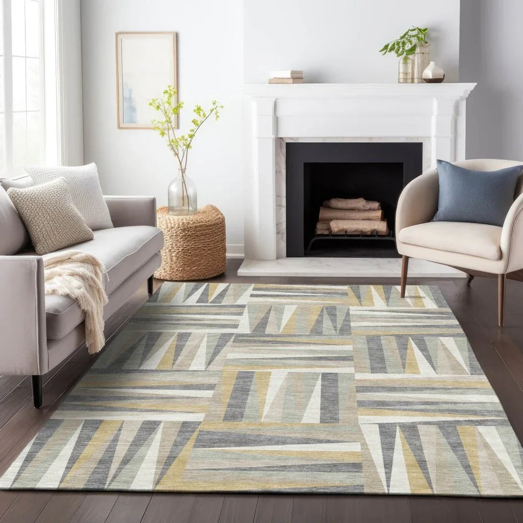 LOOMLAN Rugs Azura Brown Washable Indoor-Outdoor Rug