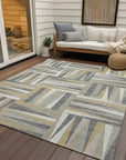 LOOMLAN Rugs Azura Brown Washable Indoor-Outdoor Rug