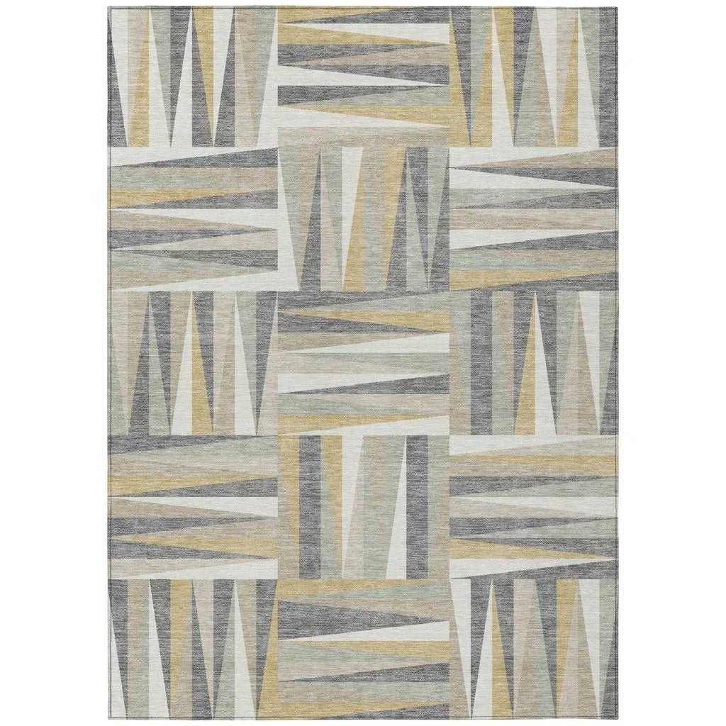 LOOMLAN Rugs Azura Brown Washable Indoor-Outdoor Rug