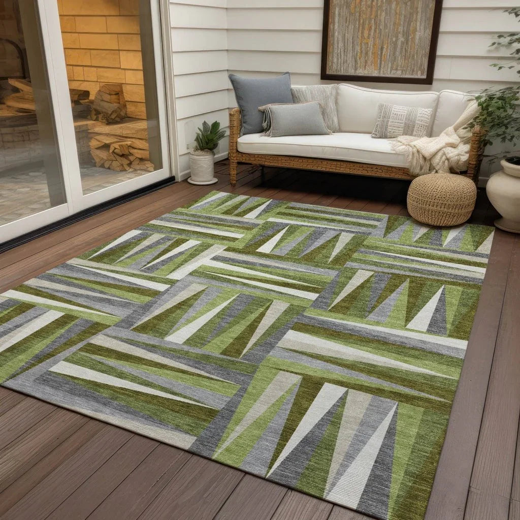 LOOMLAN Rugs Azura Green Washable Indoor-Outdoor Rug