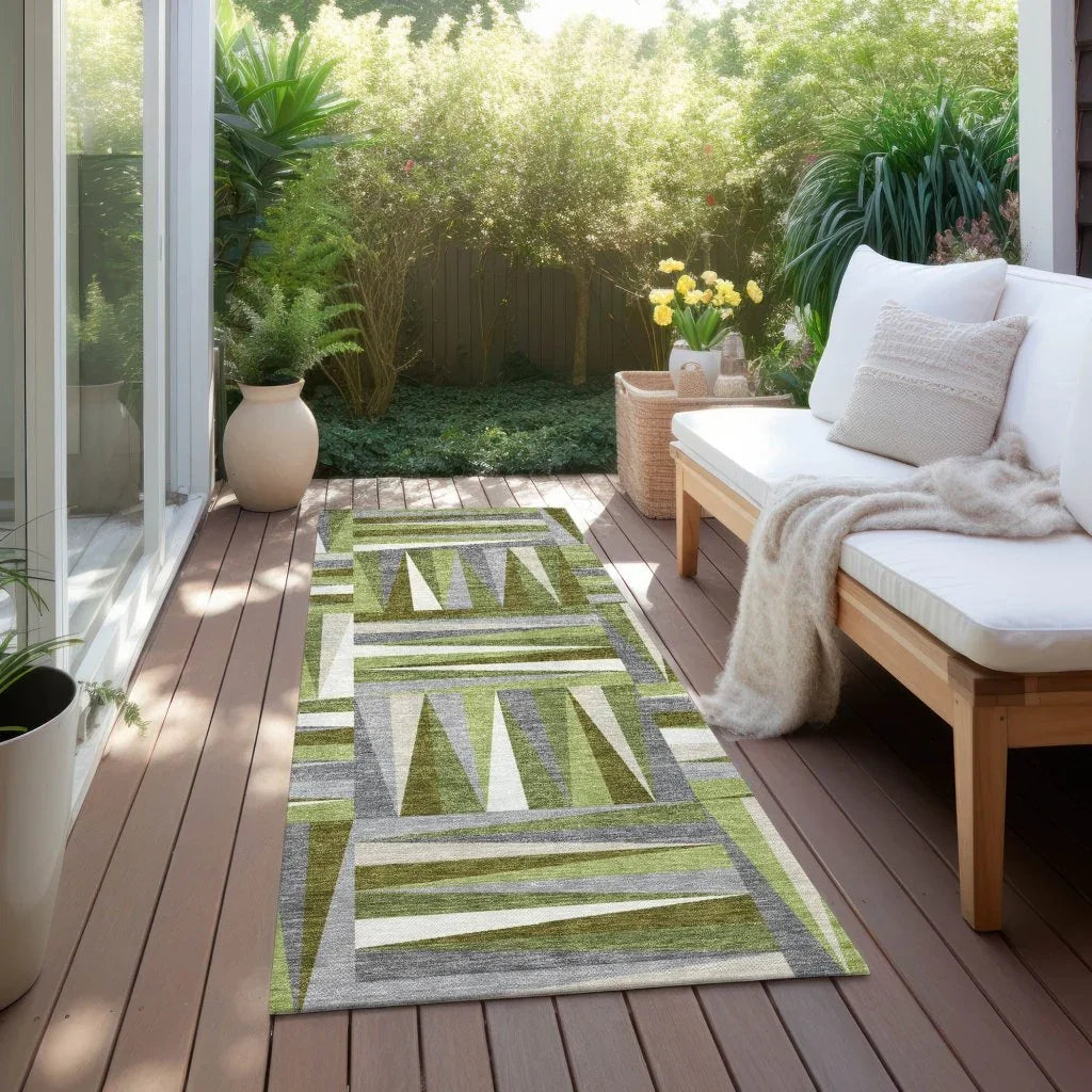 LOOMLAN Rugs Azura Green Washable Indoor-Outdoor Rug