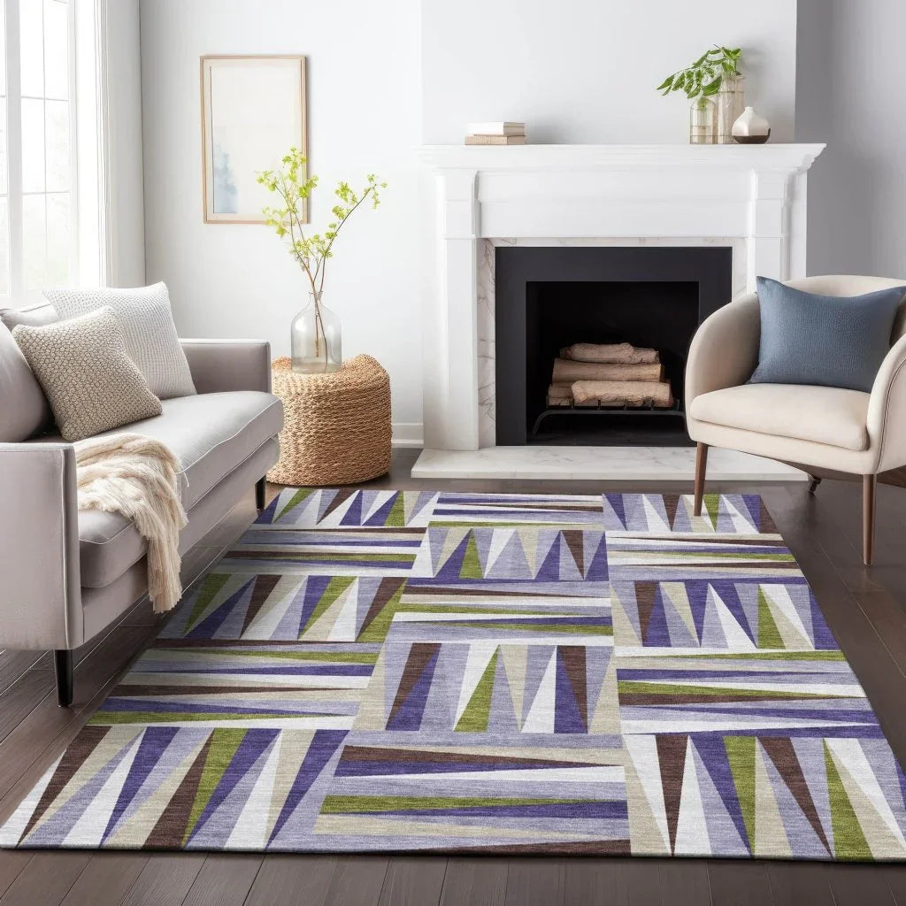 LOOMLAN Rugs Azura Lavender Washable Indoor-Outdoor Rug