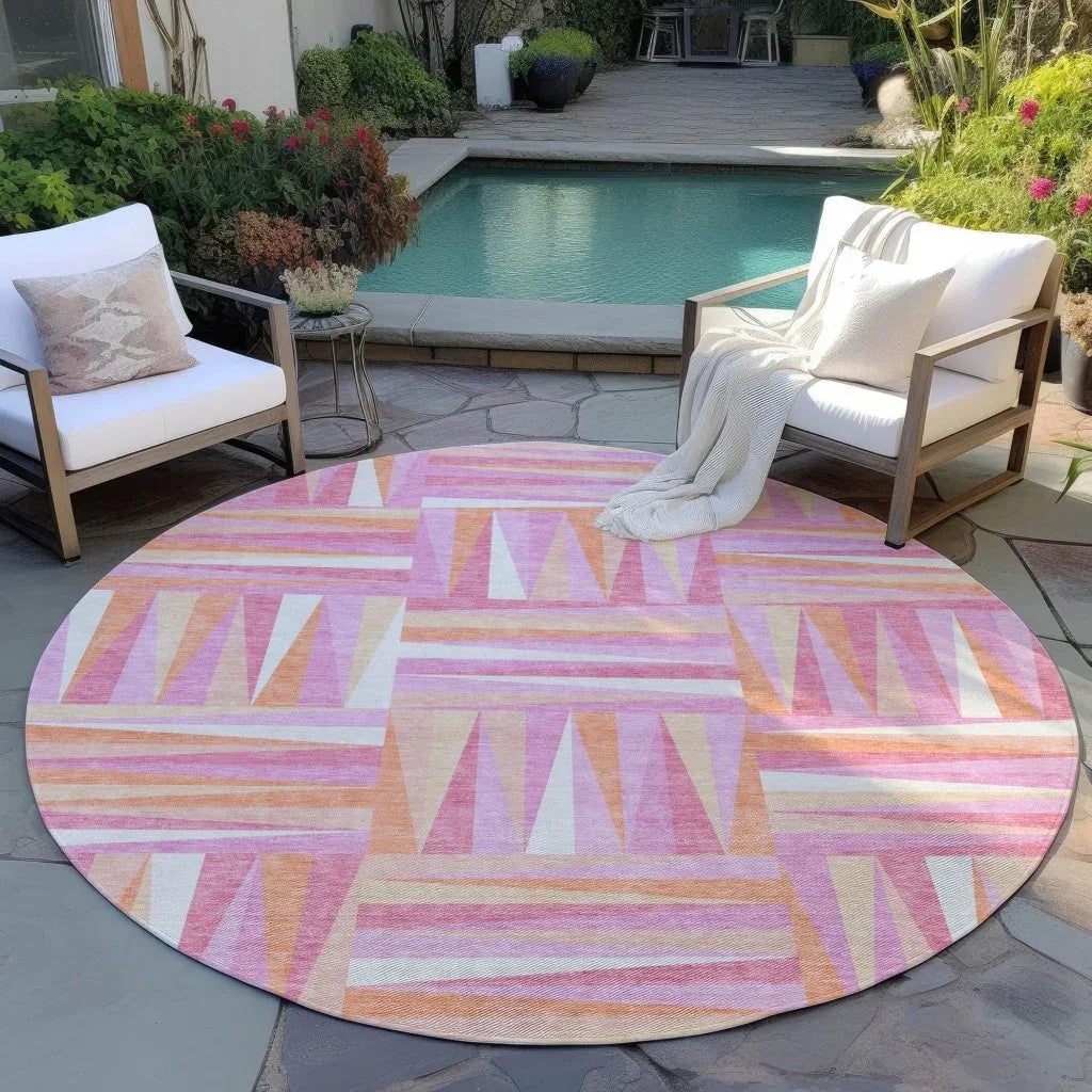LOOMLAN Rugs Azura Pink Washable Indoor-Outdoor Rug