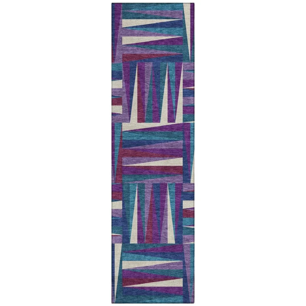 LOOMLAN Rugs Azura Purple Washable Indoor-Outdoor Rug