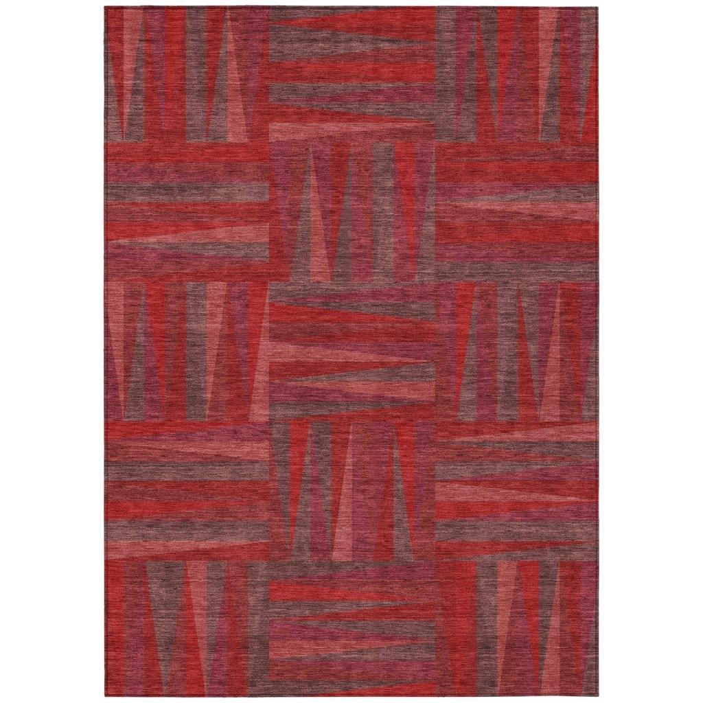 LOOMLAN Rugs Azura Red Washable Indoor-Outdoor Rug